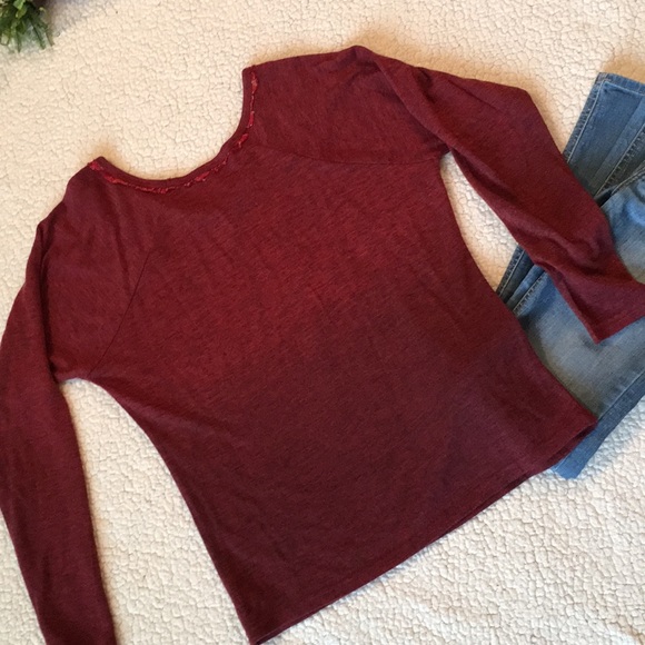 Miss Me burgundy/red ombré knit top - Picture 5 of 8